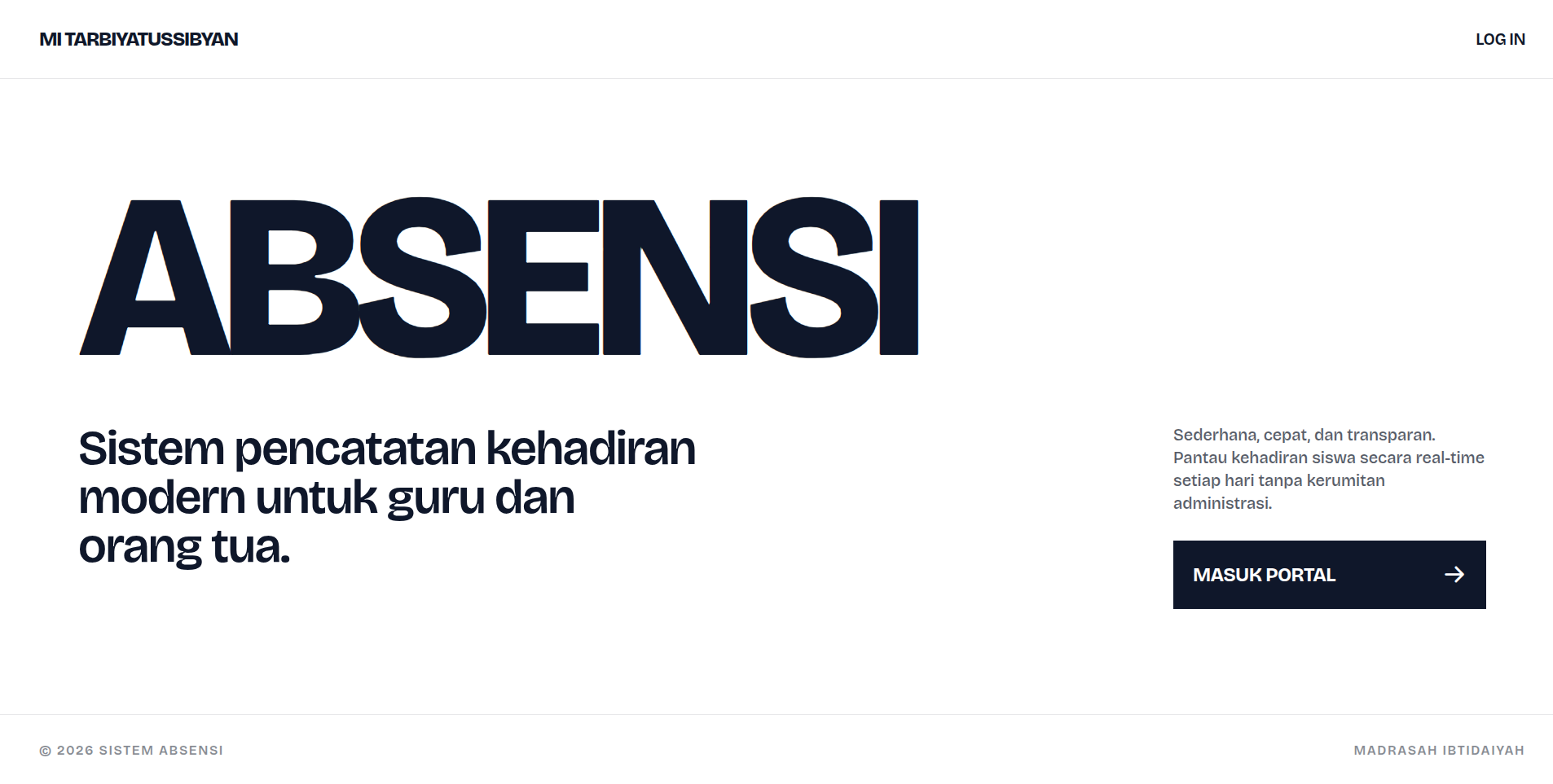 Sistem Absensi MI Tarbiyatussibyan